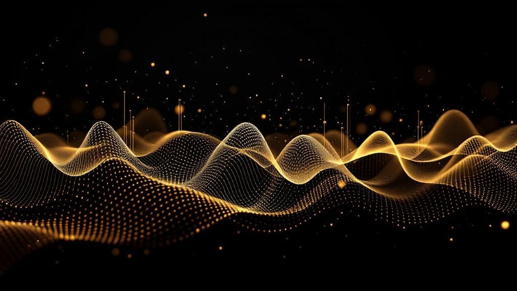 Abstrakte Darstellung von Sprachwellen im minimalistischen Luxus-Stil